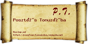 Posztós Tonuzóba névjegykártya